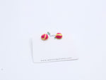 Load image into Gallery viewer, Marble Pattern Studs – Red & Yellow Statement Earrings