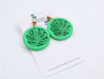 Load image into Gallery viewer, Tropical Monstera Charm Dangle Earrings