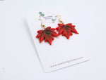 Load image into Gallery viewer, Crimson Maple Dangle Earrings
