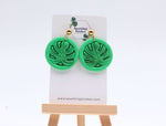 Load image into Gallery viewer, Tropical Monstera Charm Dangle Earrings