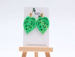 Load image into Gallery viewer, Tropical Leaf Silhouette Dangle Earrings