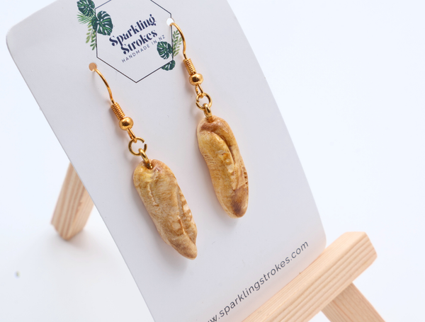 Baguette Bread Dangle Earrings