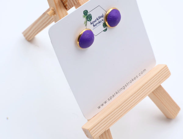Classic Purple Stud Earrings β Everyday Wear