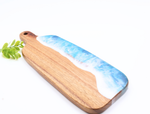 Load image into Gallery viewer, Ocean-Inspired Acacia Resin Serving Board - Elegant &amp; Handcrafted
