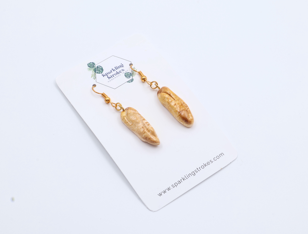 Baguette Bread Dangle Earrings