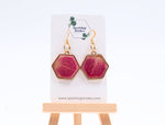 Load image into Gallery viewer, Resin Rose Petal Earrings – Elegant Dangle Design
