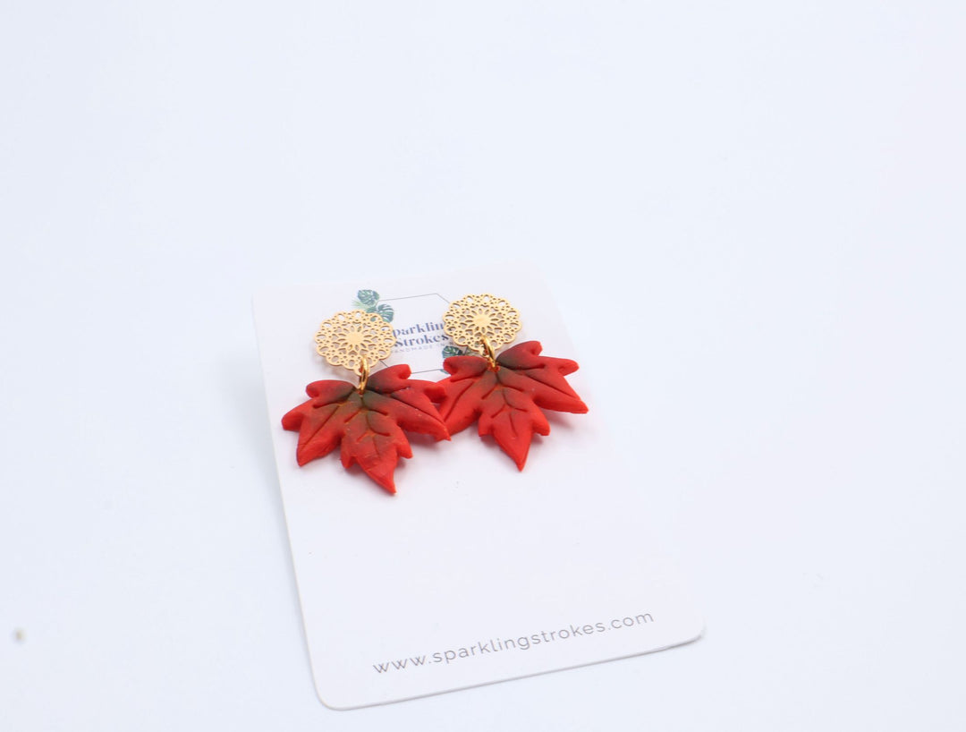 Autumn Maple Glow Dangle Earrings