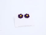 Load image into Gallery viewer, Purple Daisy Stud Earrings – Cute Floral Design
