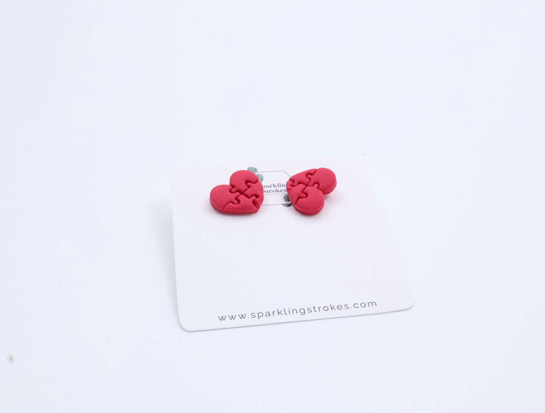 Heart-Shaped Heartbeat Stud Earrings – Stylish & Meaningful