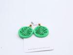 Load image into Gallery viewer, Tropical Monstera Charm Dangle Earrings
