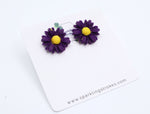 Load image into Gallery viewer, Purple Daisy Stud Earrings – Cute Floral Design
