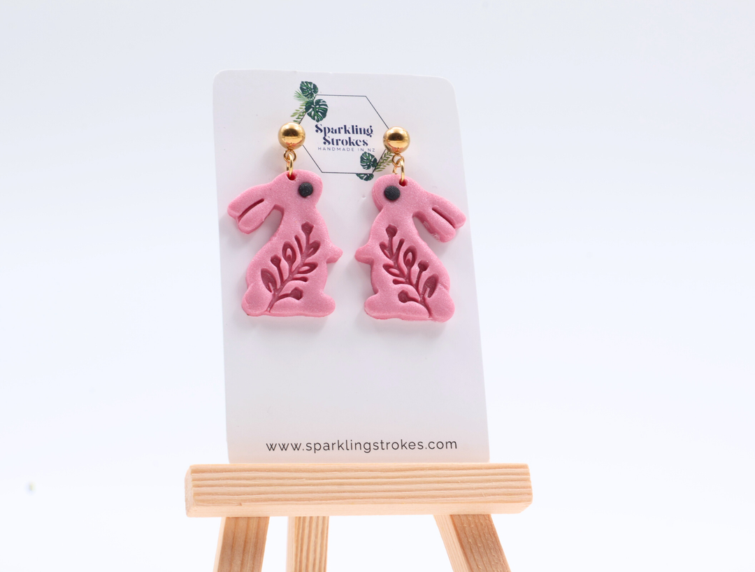Pink Bunny Dangle Earrings