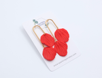 Load image into Gallery viewer, Scarlet Petal Dangle Earrings
