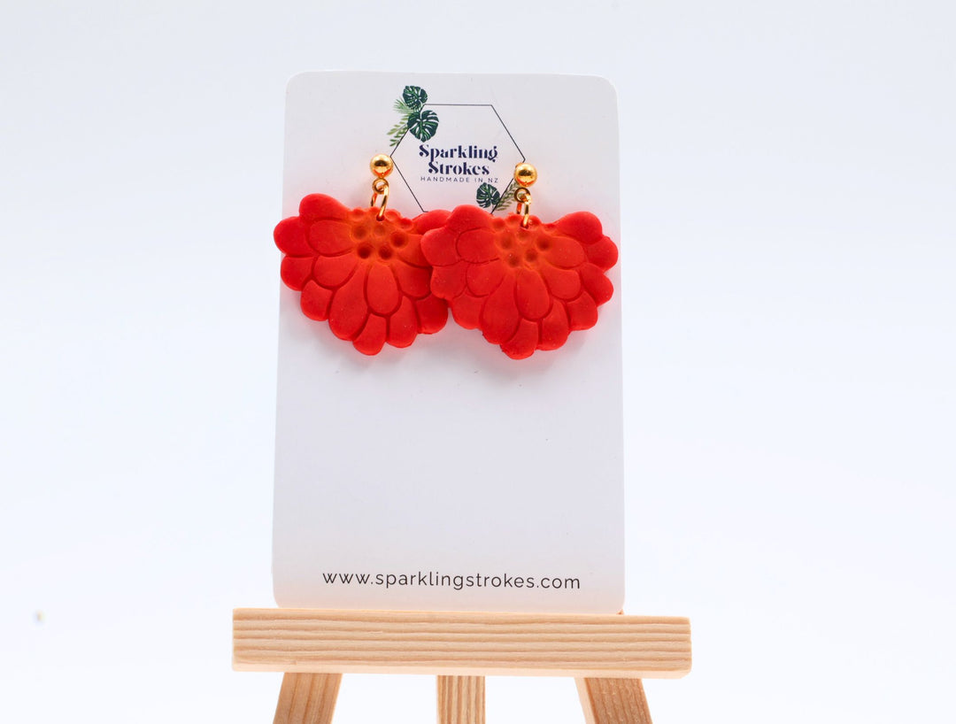 Scarlet Bloom Statement Dangle Earrings