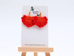 Load image into Gallery viewer, Scarlet Bloom Statement Dangle Earrings
