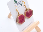 Load image into Gallery viewer, Resin Rose Petal Earrings – Elegant Dangle Design
