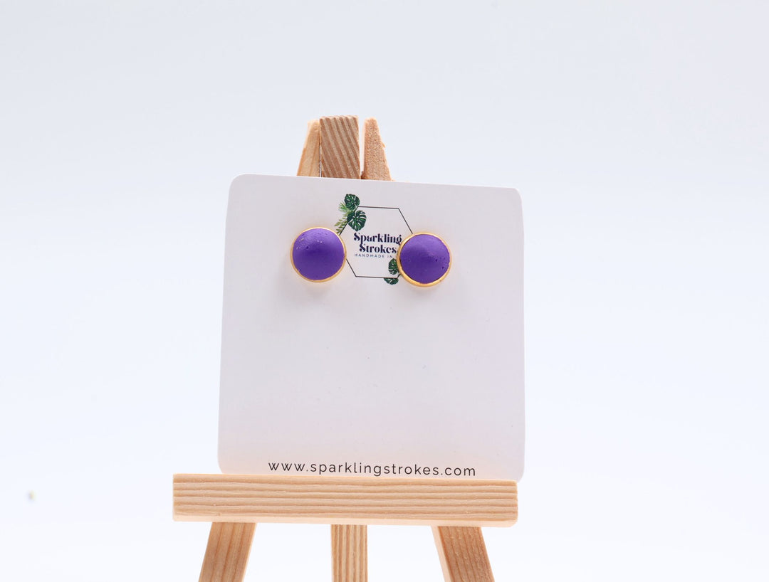 Classic Purple Stud Earrings – Everyday Wear