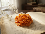 Load image into Gallery viewer, Sunset Peony Orange Candle – Citrus Floral Sculpt Candle
