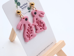 Load image into Gallery viewer, Pink Bunny Dangle Earrings
