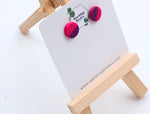 Load image into Gallery viewer, Pink &amp; Purple Patterned Stud Earrings – Colorful &amp; Fun
